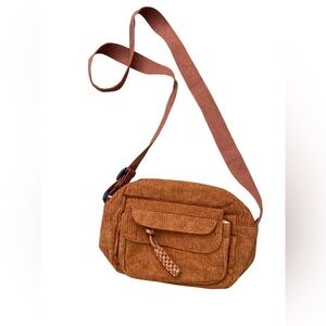 Corduroy Crossbody Bag in burnt orange